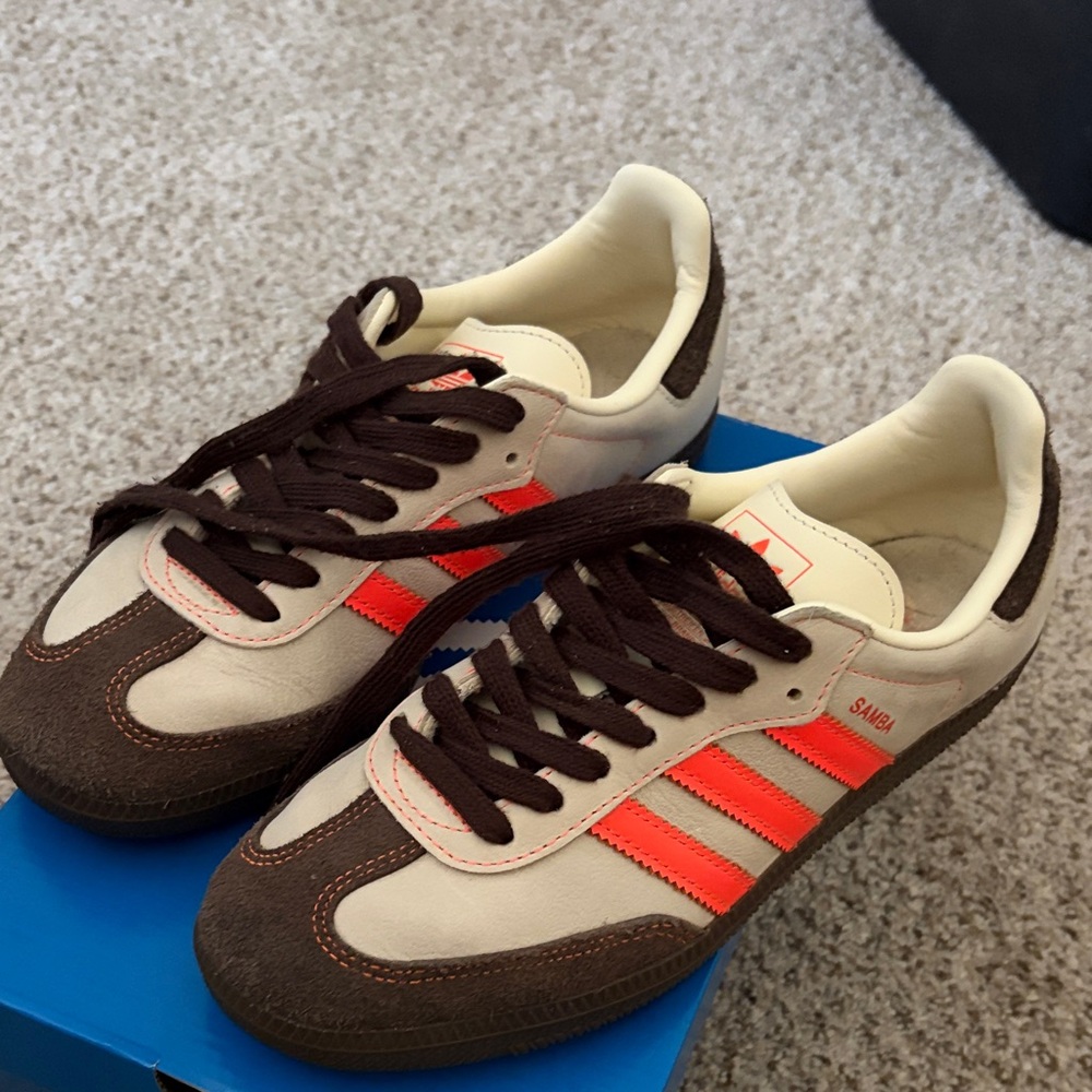 adidas Samba Sneakers - Cream, Brown & Orange